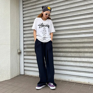 Linen-like pintuck pants