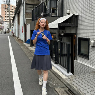 Half-pleated skirt