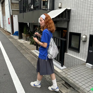 Half-pleated skirt