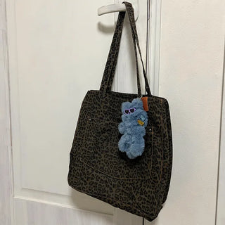 (Unisex) Leopard Big Canvas Shoulder Bag