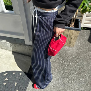 Two-tone striped slacks