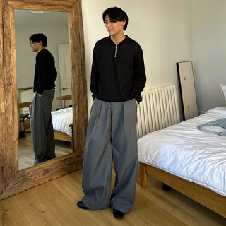 Semi-zip ribbed cardigan