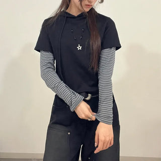 Border Layered Hoodie