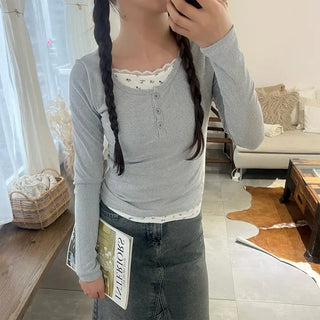 Flower Lace Double T-Shirt