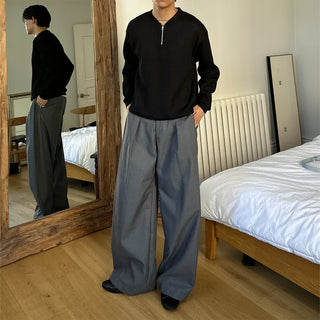 Semi-zip ribbed cardigan