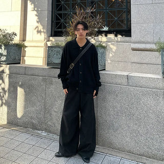 (Unisex) Standard Collar Button Cardigan