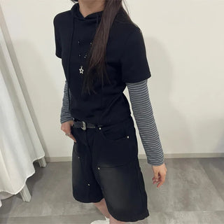 Border Layered Hoodie