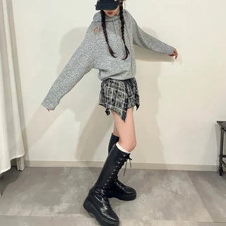 Slit Hooded T-shirt