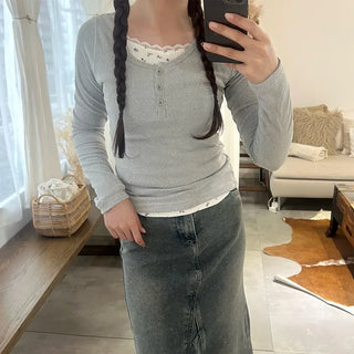 Flower Lace Double T-Shirt