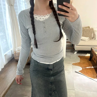 Flower Lace Double T-Shirt