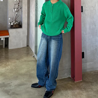 (Unisex) Color Half-Zip Knit