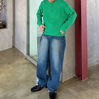 (Unisex) Color Half-Zip Knit