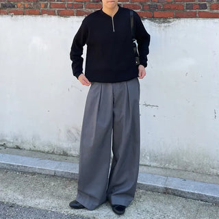 Semi-zip ribbed cardigan