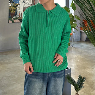(Unisex) Color Half-Zip Knit