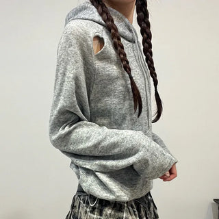 Slit Hooded T-shirt