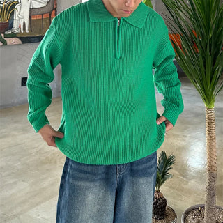 (Unisex) Color Half-Zip Knit