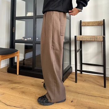(Unisex) Autumn Belted Two-Pleat Slacks