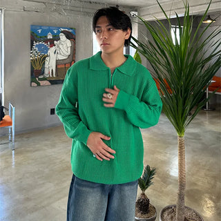 (Unisex) Color Half-Zip Knit
