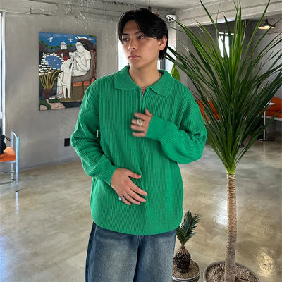 (Unisex) Color Half-Zip Knit