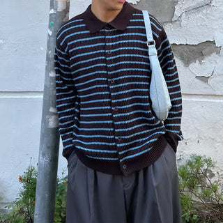 (Unisex) Striped Color Cardigan