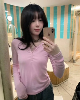 Slim Round Tencel Long Sleeve T-Shirt