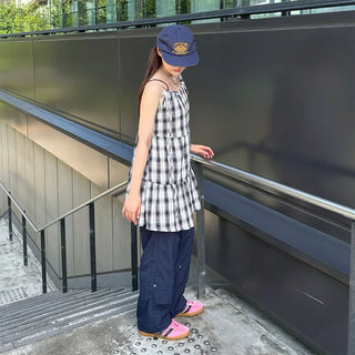 Checked tiered dress