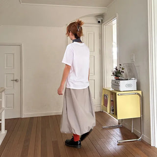 Pumpkin volume long skirt
