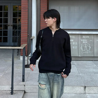 (Unisex) Minimalist Half-Zip Knit