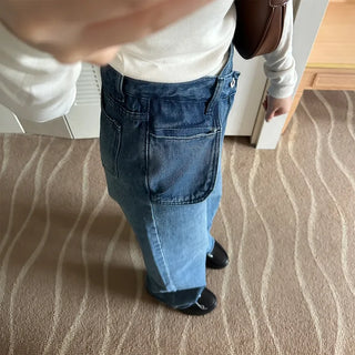 Asymmetrical denim pants