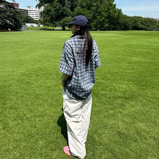 Checked half shirt