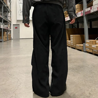 (Unisex) Knee-Pin Tuck Wide Volume Pants