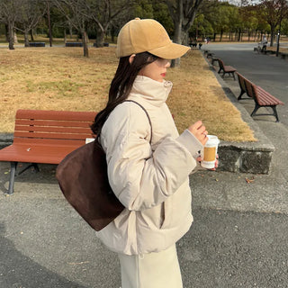 Suede shoulder bag