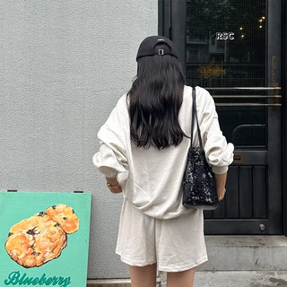 Printed oversized sweatshirt set
