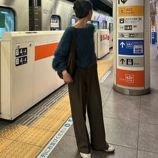 Fluffy Boat Neck Knit