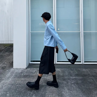 Minimalist cropped pocket shirt