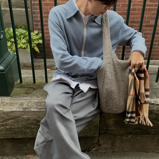2-way zip knit cardigan