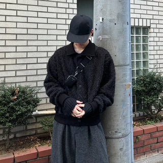 (Unisex) Winter High-Neck Boucle Jacket