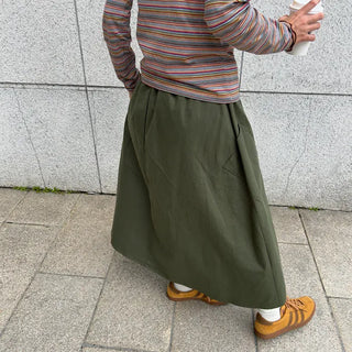 Cargo Shirring Long Skirt