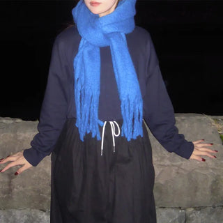 (Unisex) Plain Loop Long Scarf