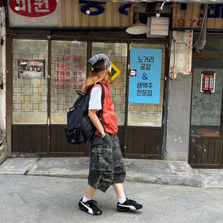 (Unisex) Square Hooded Light Anorak Vest
