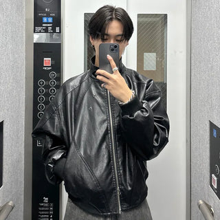 (unisex) Y2K Eyelet Eco Leather Jacket
