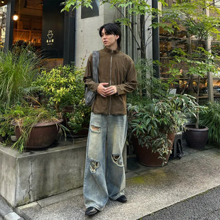 (Unisex) Autumn Rib Zip-Up