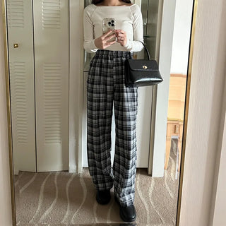 Checked Banding Pants