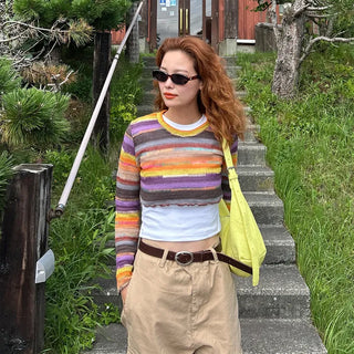 Rainbow Cropped Knitwear