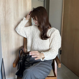 Popcorn V-neck knitwear
