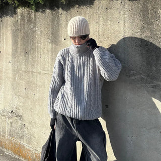 (Unisex) Warm Abel Cable Zip-Up
