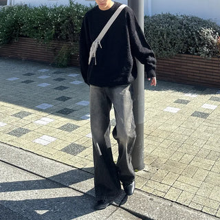 (Unisex) Vintage Black Flare Denim