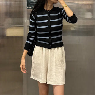 Striped Round Cardigan