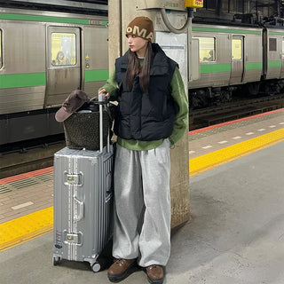 (Unisex) Two-pleat drawstring pants