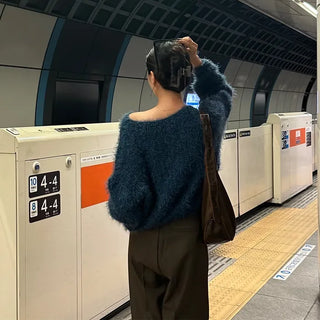 Fluffy Boat Neck Knit